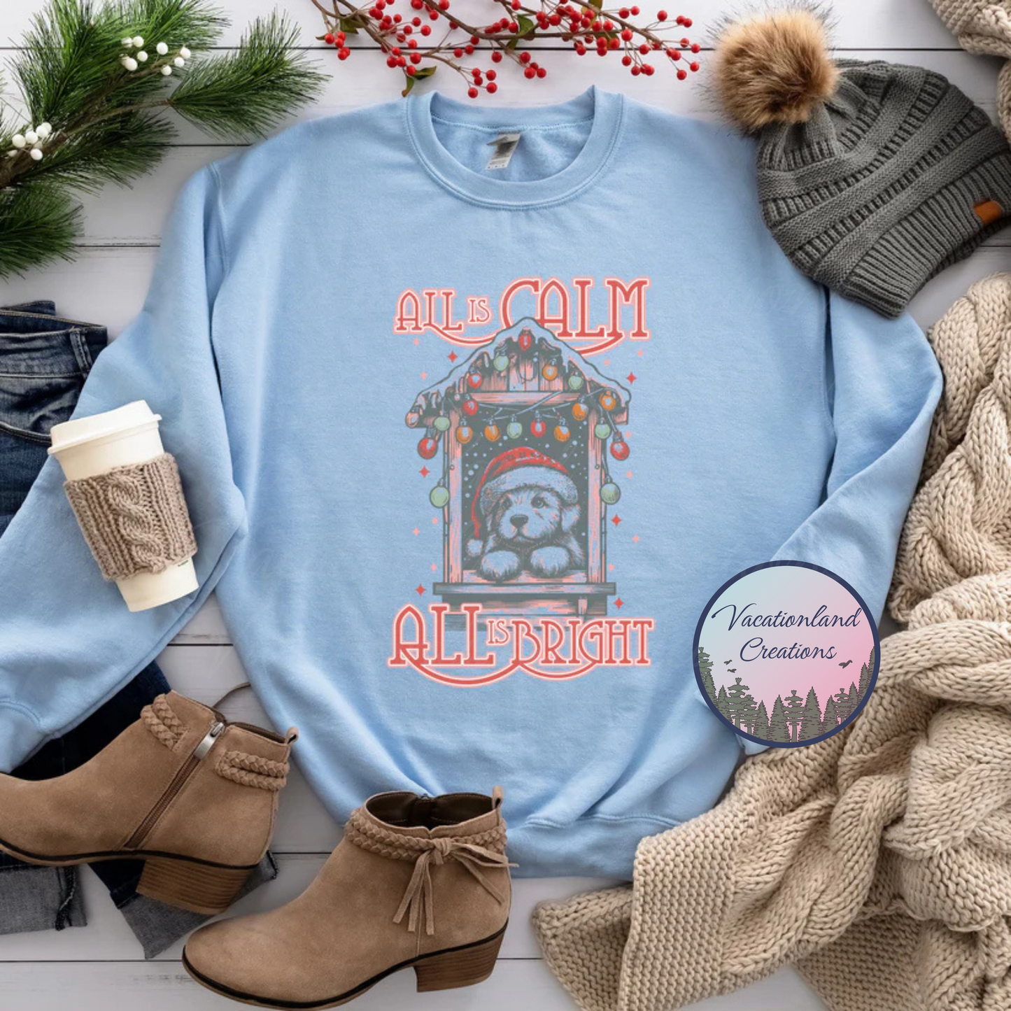 All is Calm & Bright Holiday Puppy