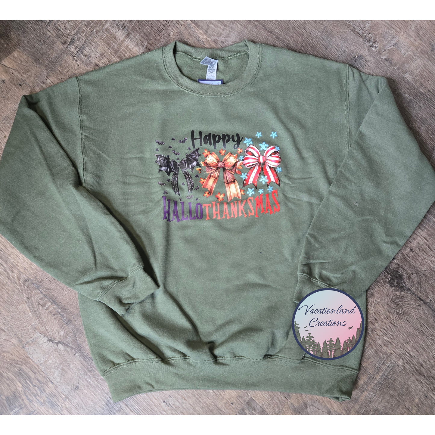 Happy Hallothanksmas Crewneck Ready to Ship