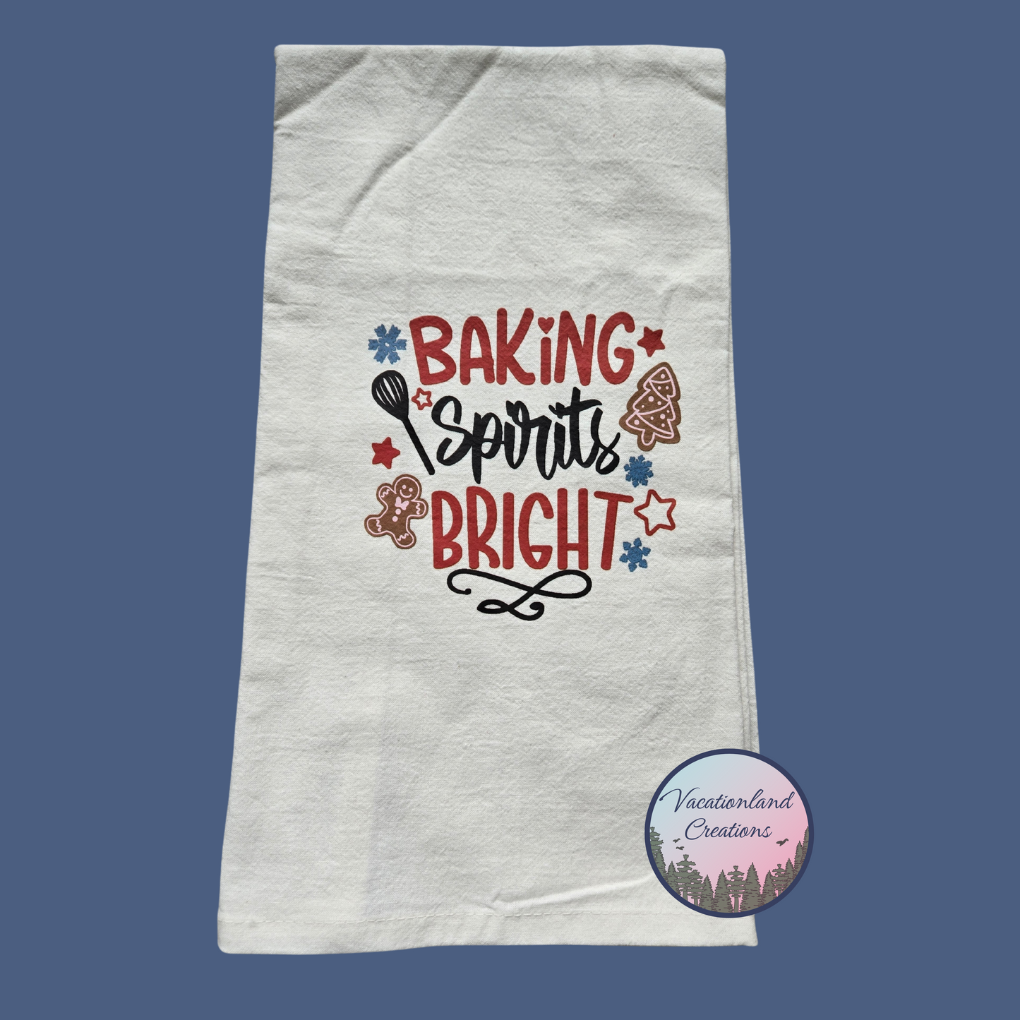 Baking Spirits Bright Tea Towel Ready to Ship