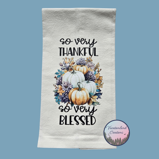 Thankful Blessed Tea Towel Ready to Ship