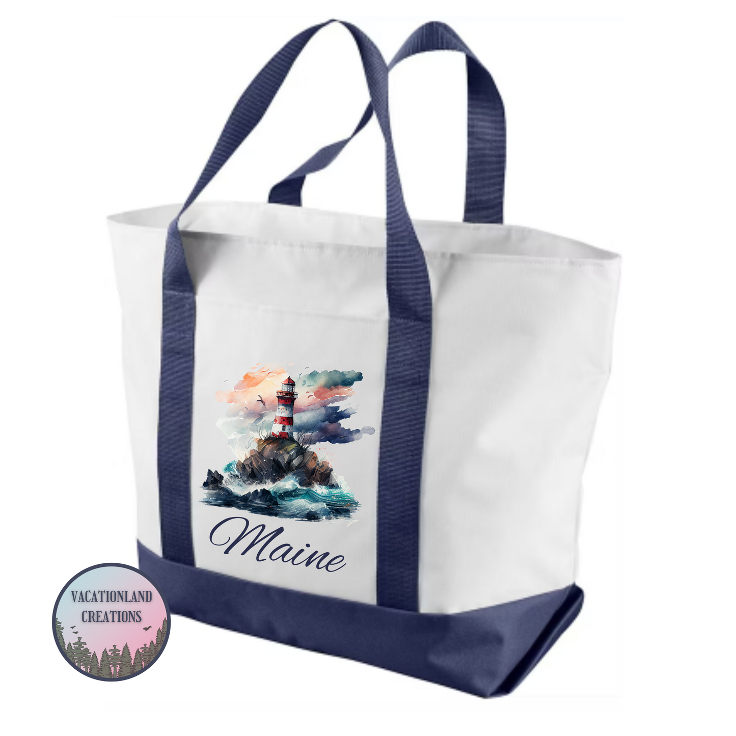 Watercolor Lighthouse Tote Bag