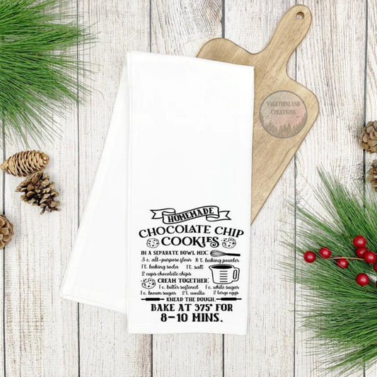 Chocolate Chip Cookies Recipe Tea Towel