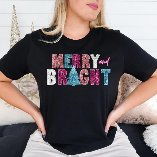 Faux Glitter Merry & Bright